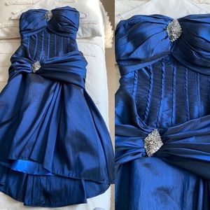 Laced Back Prom Dress. Knee Length/High Low Hem.